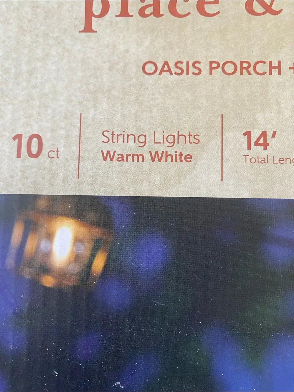 Oasis Porch + Patio Warm White String Lights - Bronze Finish - Lot of 2